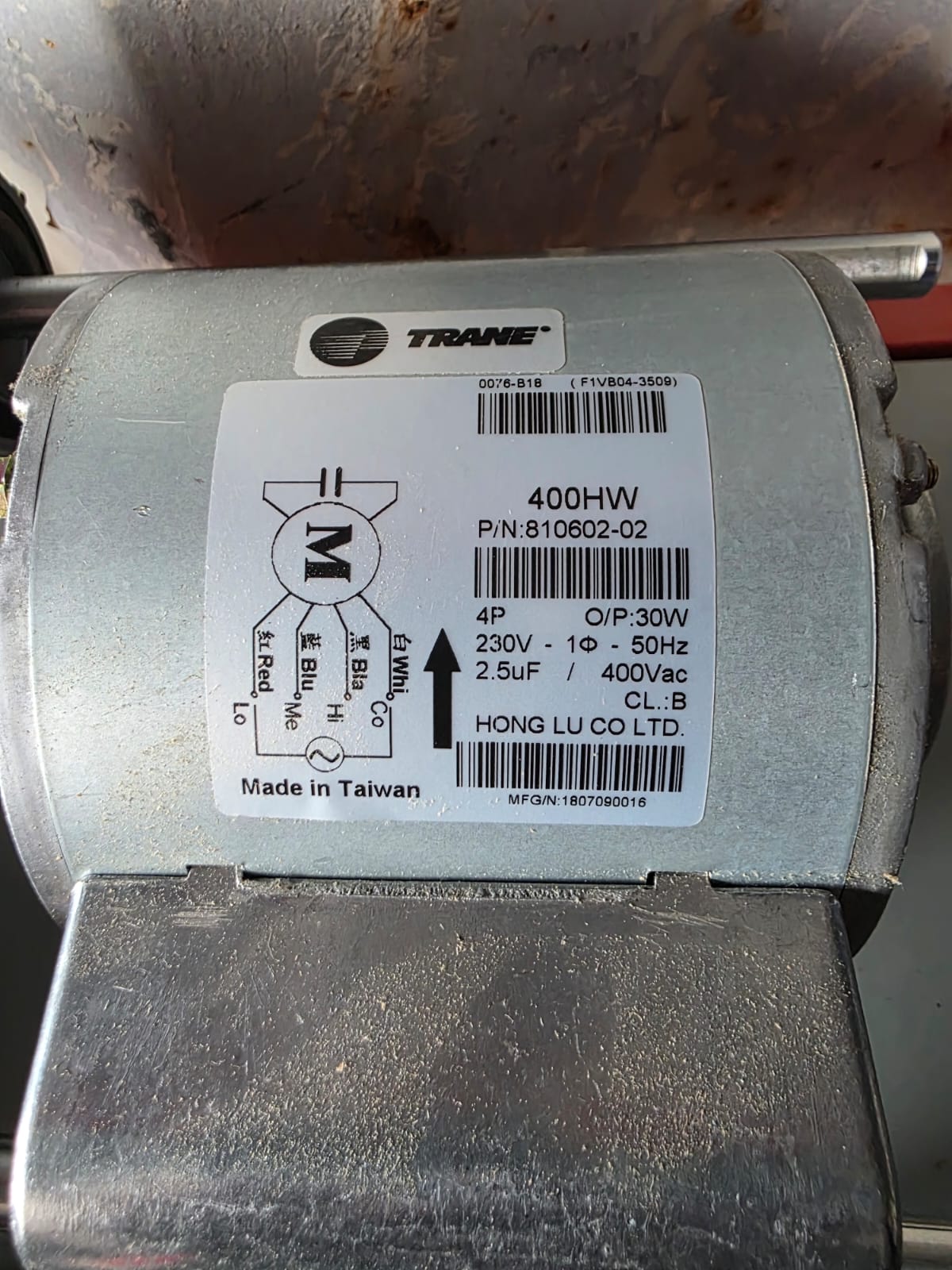 fan coil TRANE 230V TROC-400HW 810602-02